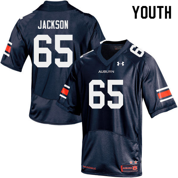 Youth Auburn Tigers #65 Alec Jackson Navy 2019 College Stitched Football Jersey